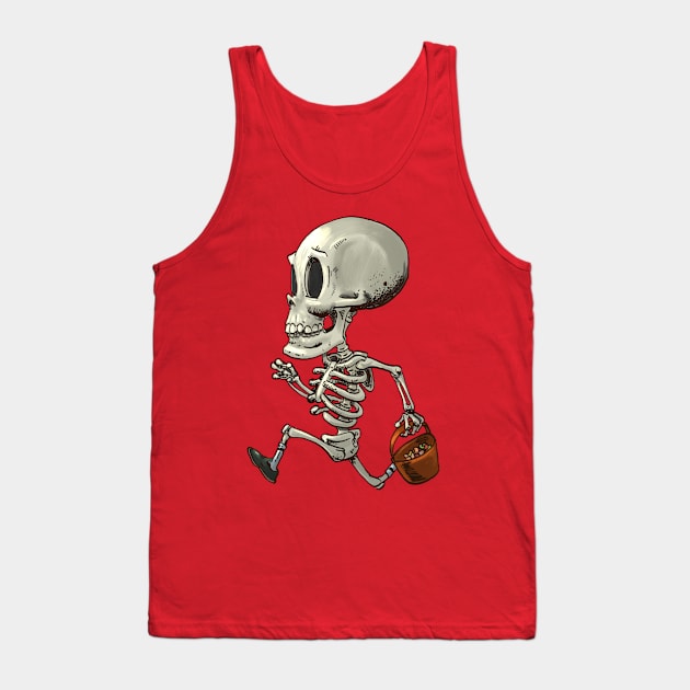 Halloween skeleton kid trick or treat Tank Top by Carlos CD